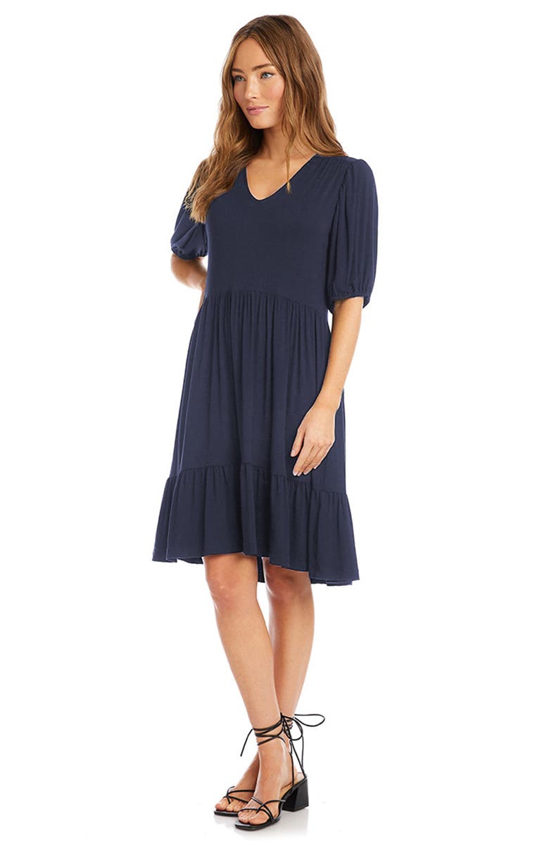 Karen Kane Puff Sleeve Tiered Dress, Alternate, color, 