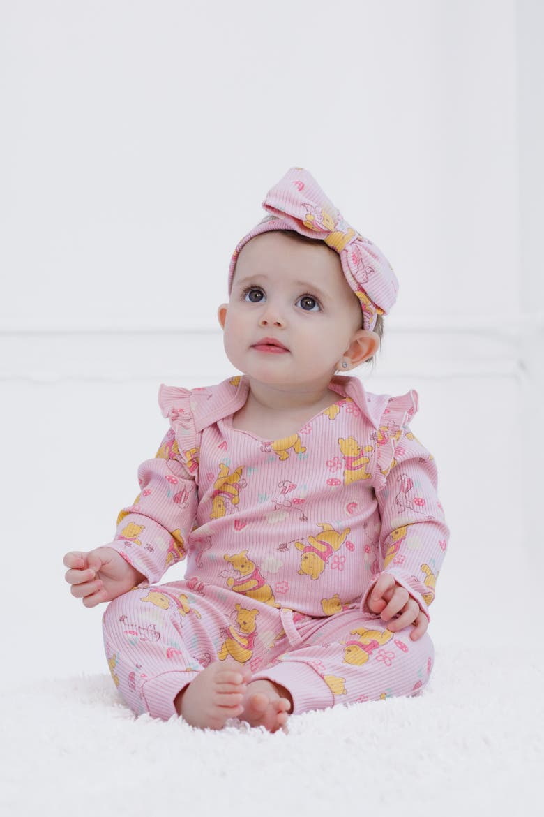 Winnie the Pooh 3-Piece Bodysuit and Pants Set, Alternate, color, Winnie the Pooh Pink