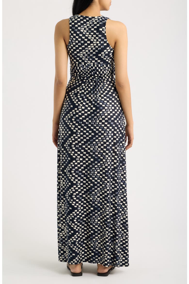 Ruched Empire Waist Maxi Dress, Alternate, color, BLACK/ IVORY
