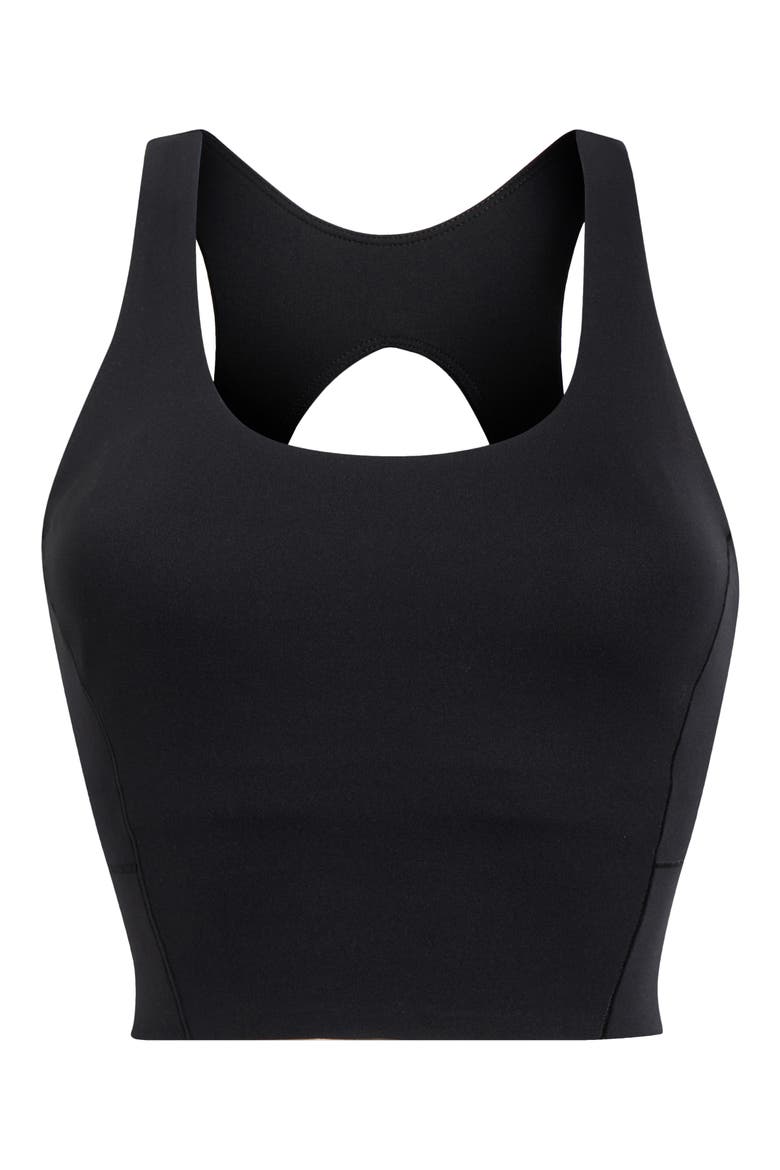 Revive Scoop Longline Bra, Alternate, color, PURE BLACK