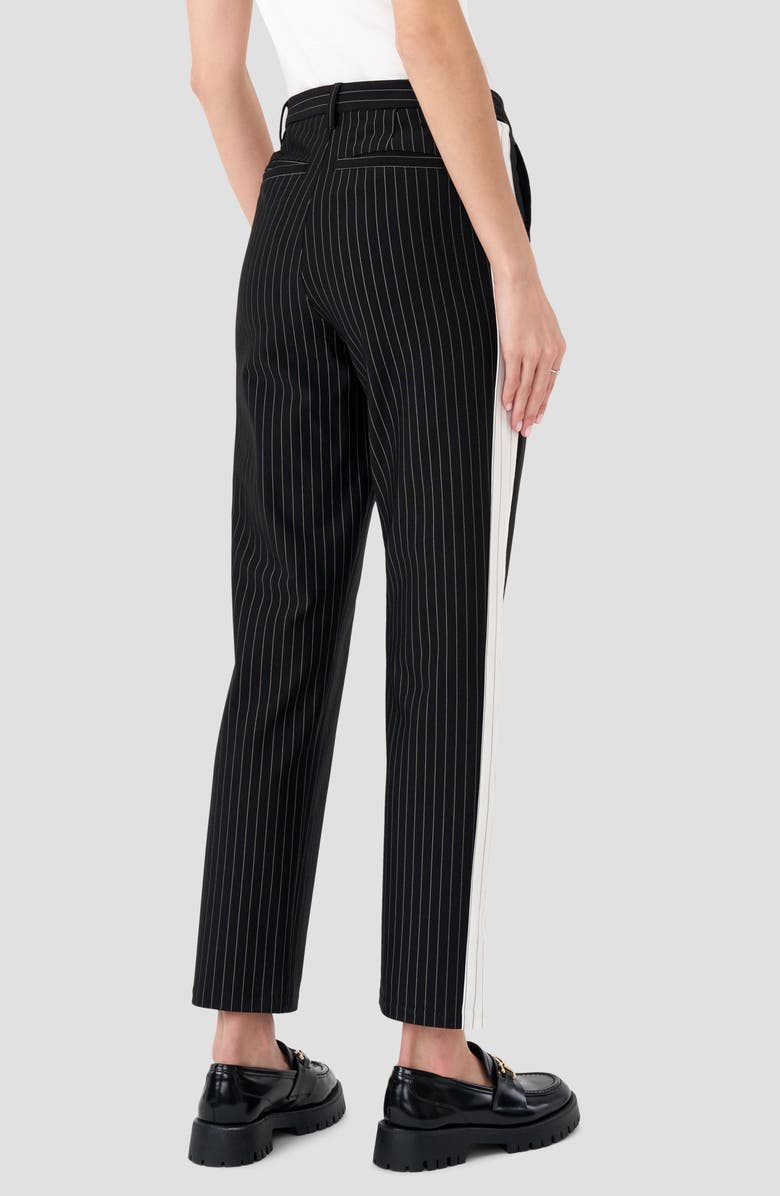 RM Rebecca Minkoff Pinstripe Pants, Alternate, color, Black