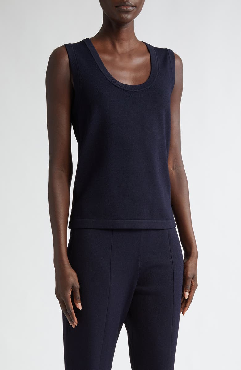 ST. JOHN Santiago Scoop Neck Sweater, Main, color, Midnight