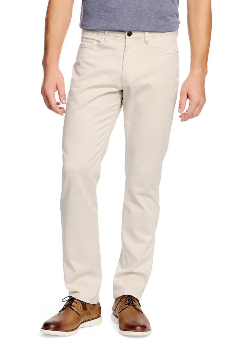 Straight Leg Stretch Pima Cotton Pants, Main, color, STONE