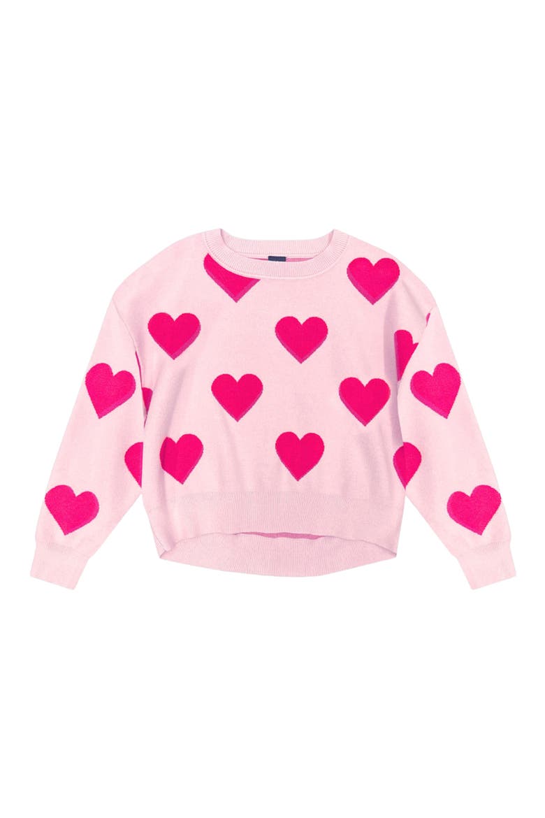 Kids' Heart Graphic Sweater, Main, color, PINK HEARTS