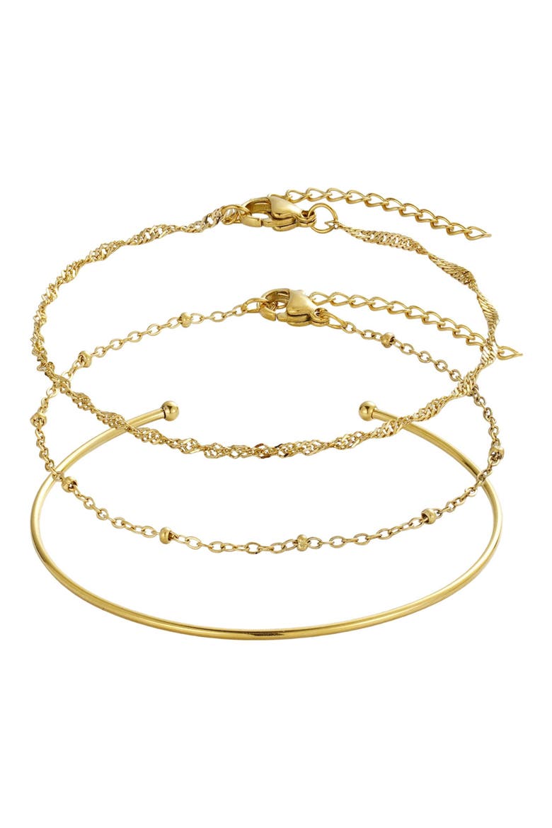 Set of 3 Assorted Bracelets, Main, color, GOLD