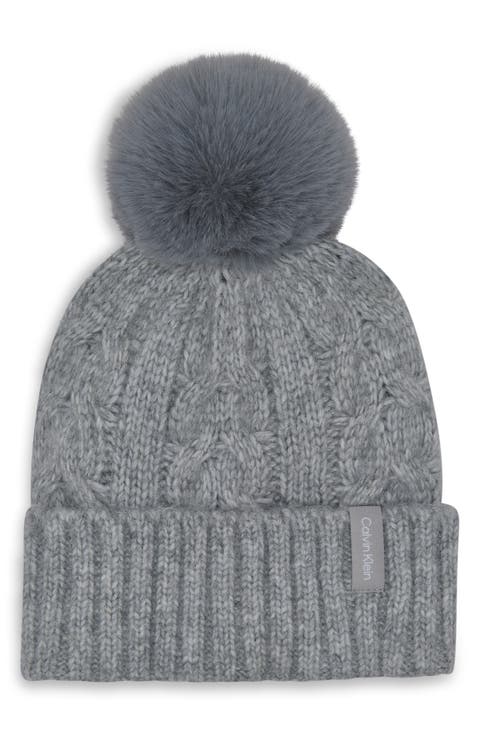 Faux Fur Pompom Beanie