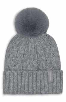 Calvin Klein Faux Fur Pompom Beanie