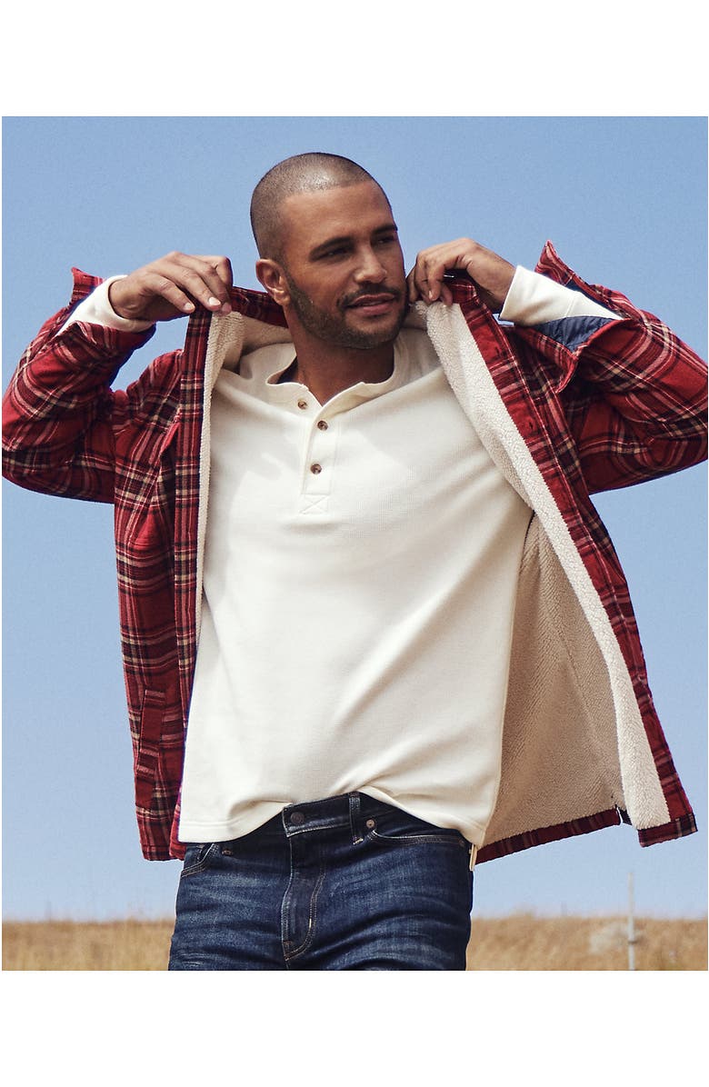 Lands' End Long Sleeve Thermal Waffle Henley, Alternate, color, Ivory