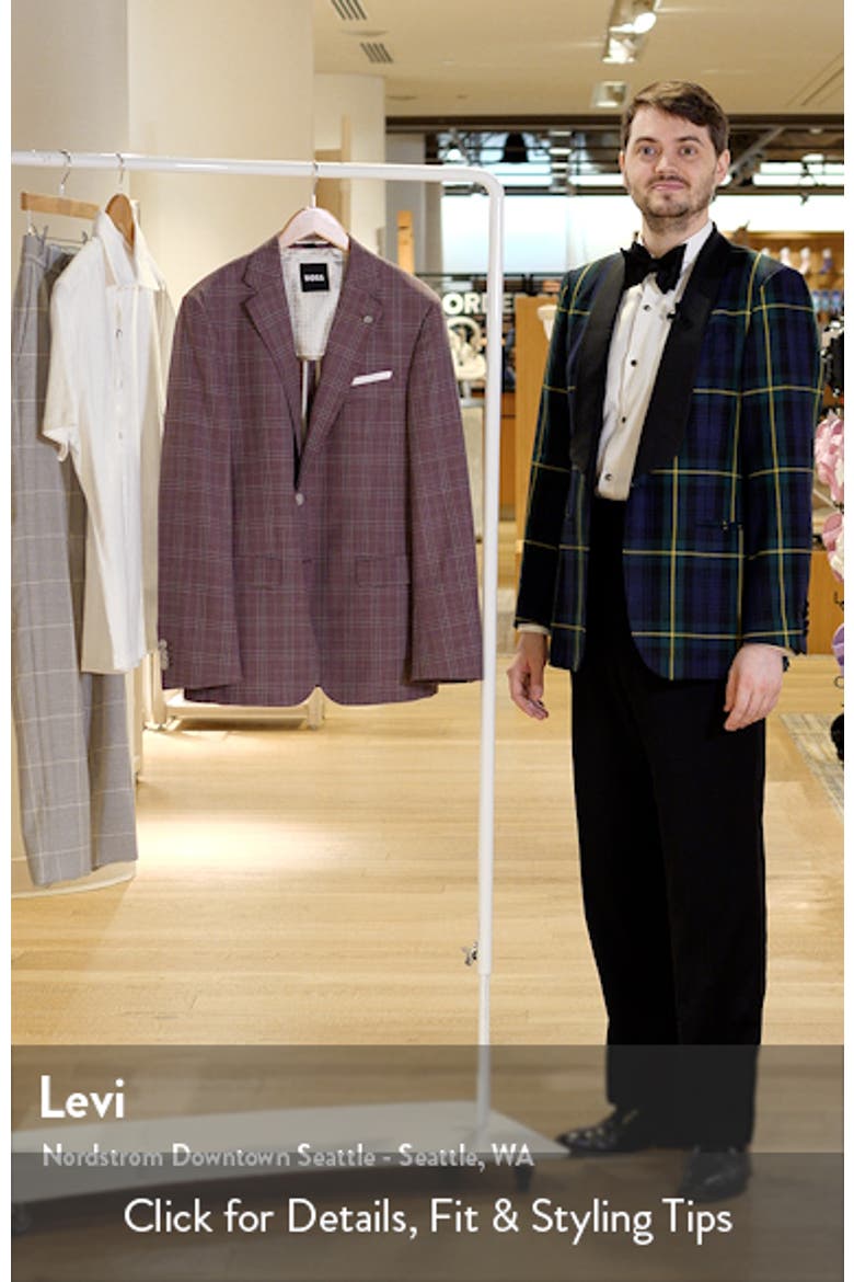 Hutson Slim Fit Dark Pink Plaid Virgin Wool Sport Coat video
