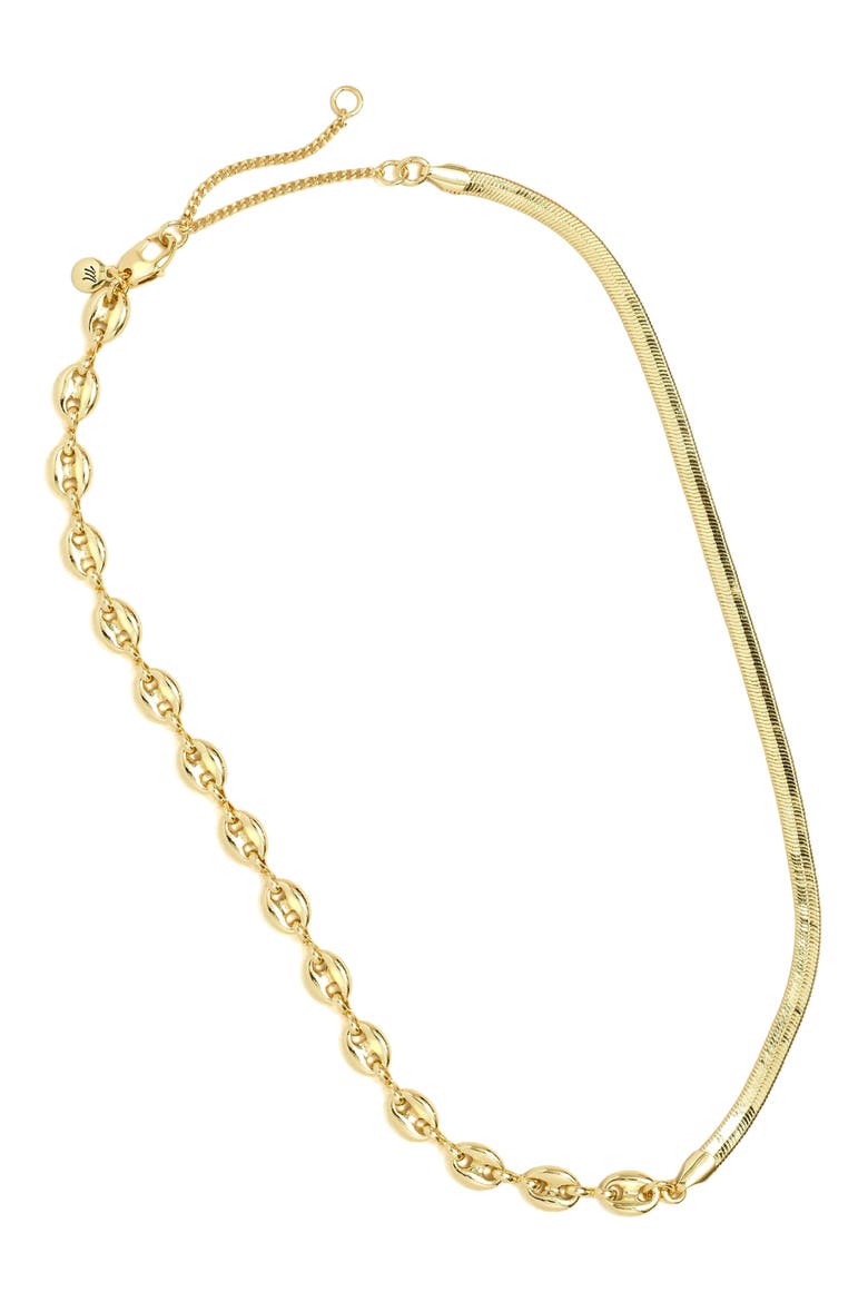 Mixed Chain Necklace, Alternate, color, PALE GOLD