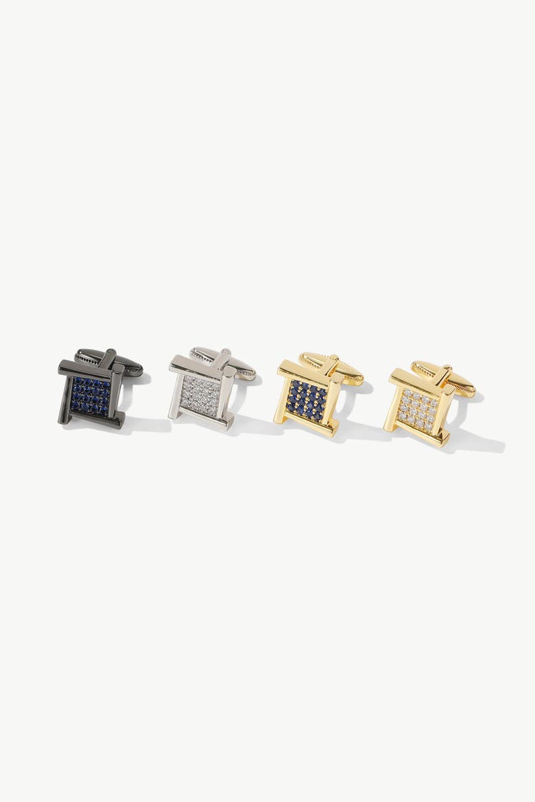 Atlas Square Grid Cufflinks, Alternate, color, Gold/Black