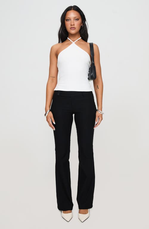 Princess Polly Baseline Rib Stretch Cotton Halter Top In White