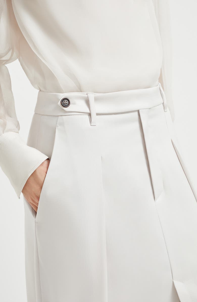 Brunello Cucinelli Curved sartorial skirt, Alternate, color, Panama