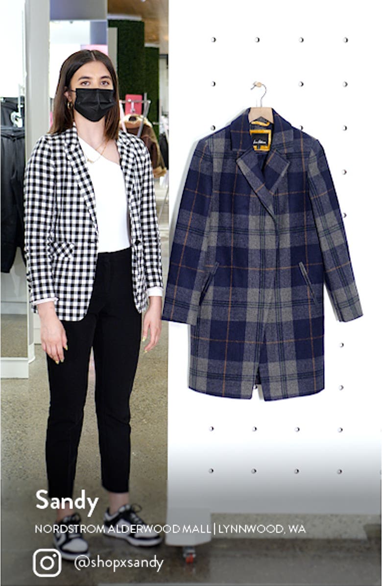 Plaid Notch Collar Coat, sales video thumbnail