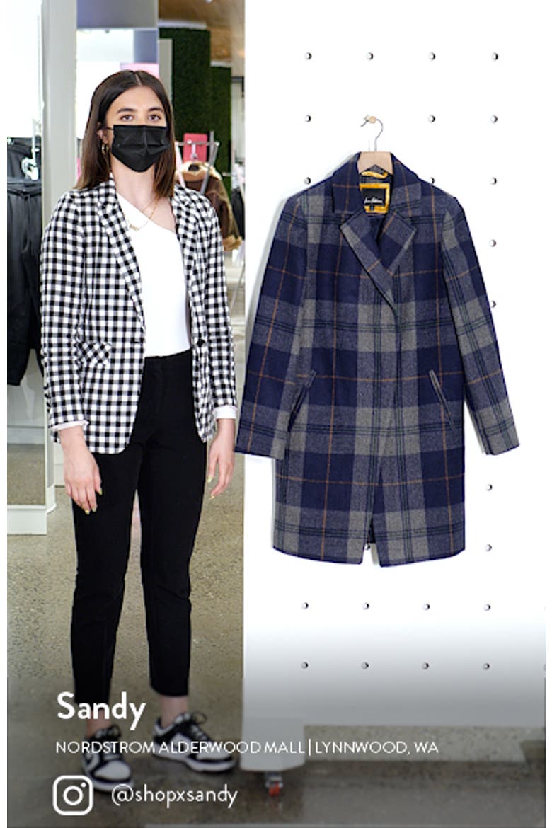 Plaid Notch Collar Coat video