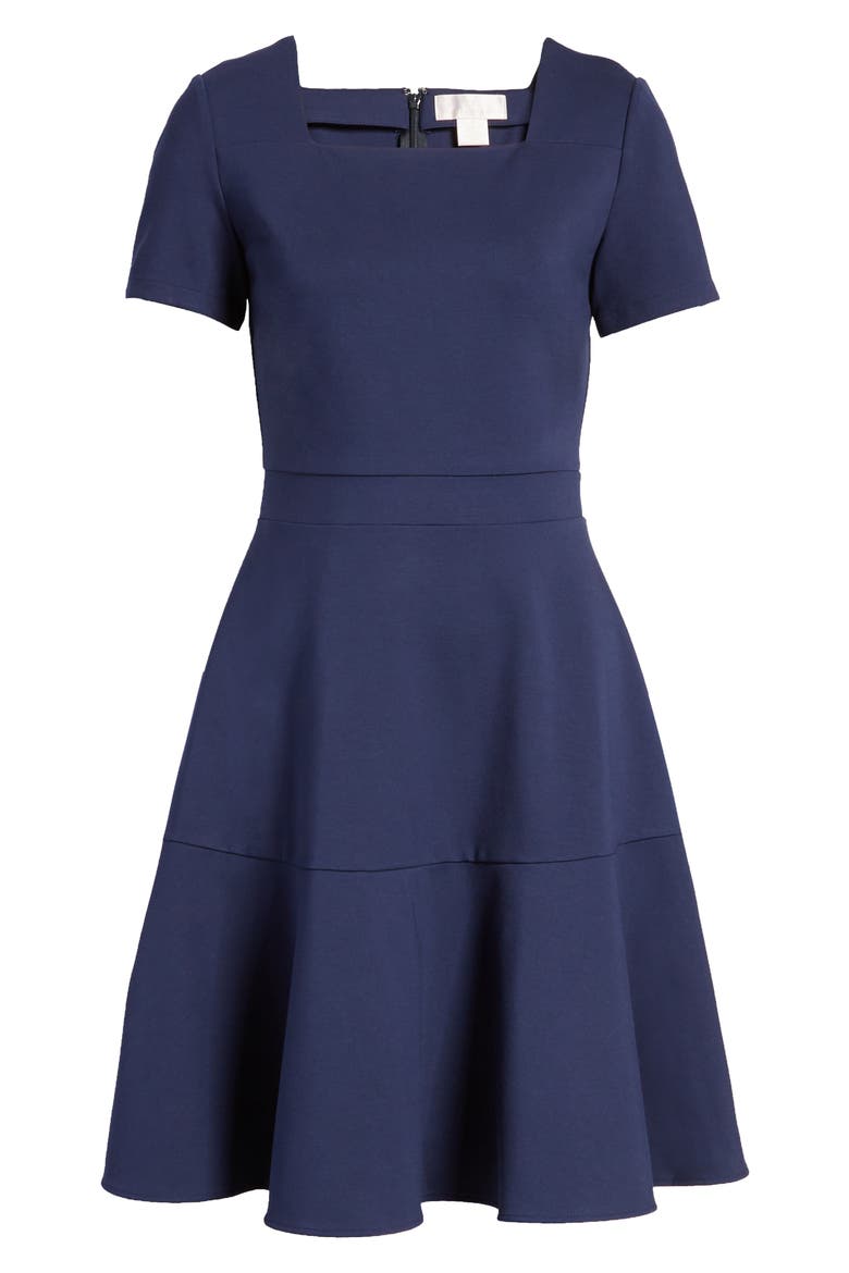Square Neck Fit & Flare Dress, Alternate, color, NAVY PEACOAT