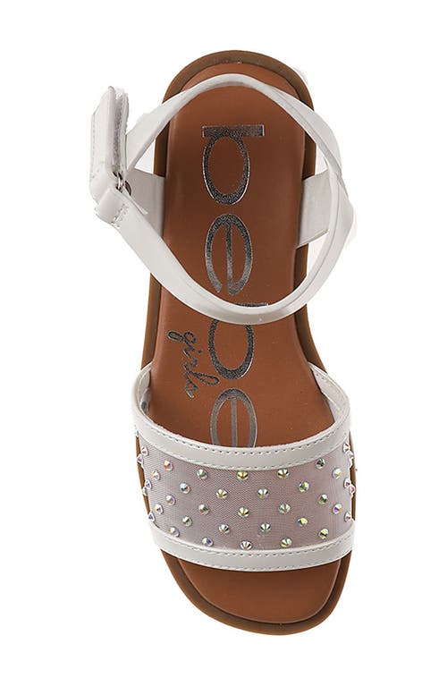 Bebe Little Girls Sparkly Fashion With Rhinestone Sandals In White