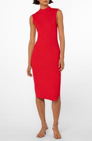 VELVET HEART Ireland Mock Neck Sleeveless Rib Sweater Dress