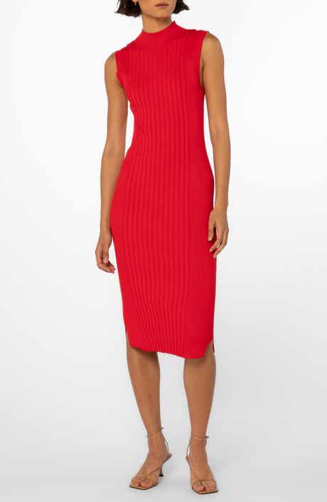 VELVET HEART Ireland Mock Neck Sleeveless Rib Sweater Dress