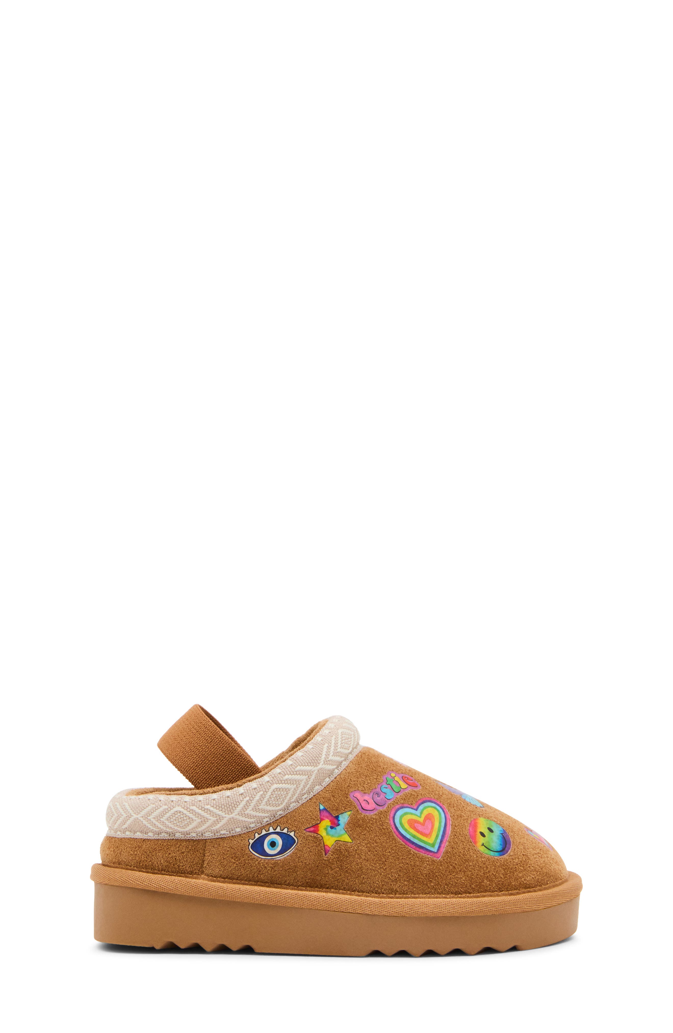 Kids' Glazed Slingback Slipper, Alternate, color, COGNAC MULTI