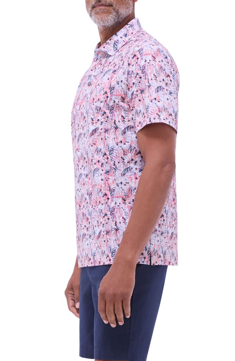 Bugatchi Victor OoohCotton<sup>®</sup> Leaf Print Polo, Alternate, color, Chili