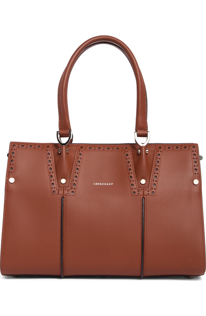 Longchamp Paris Premier Small Tote, Main, color, Cognac