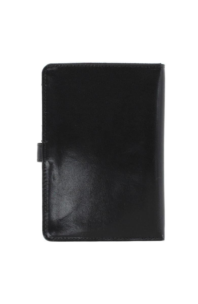 Trafalgar Zaiden Italian Cortina Leather Snap Closure Passport Wallet, Alternate, color, Black