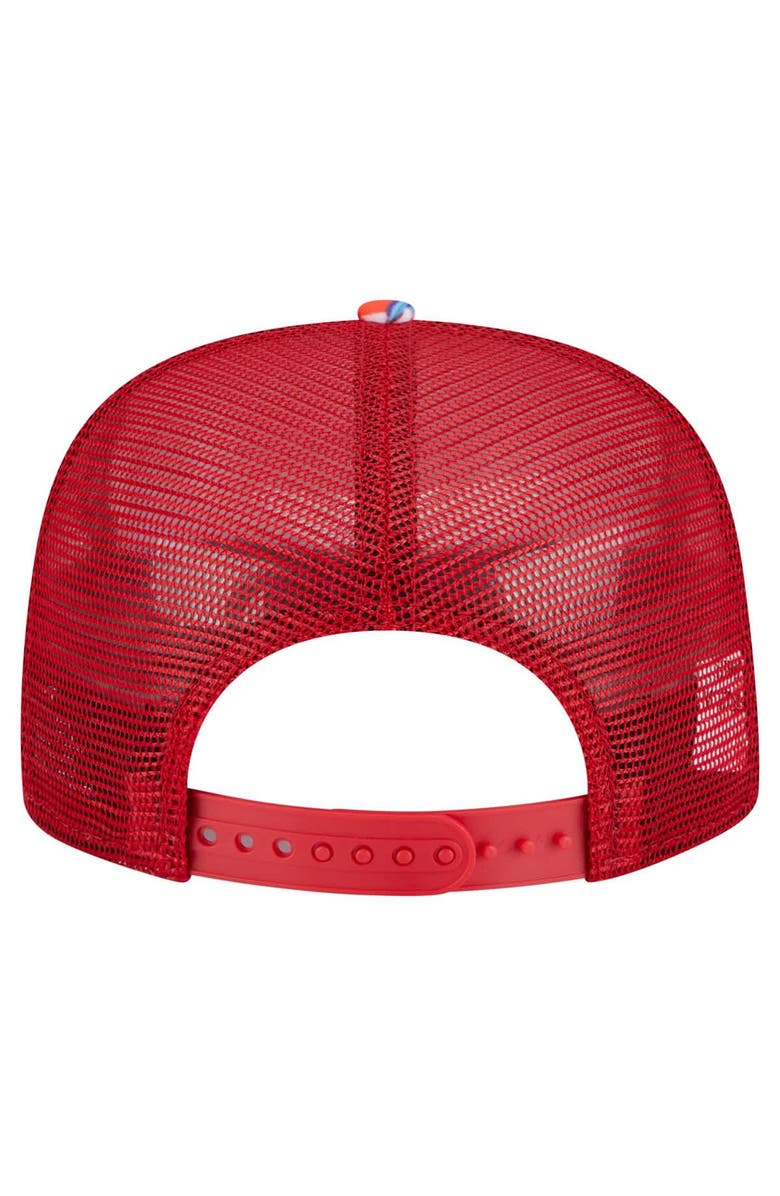 New Era Men's New Era Red Los Angeles Angels Adventure Pattern Golfer Trucker Snapback Hat, Alternate, color, Red