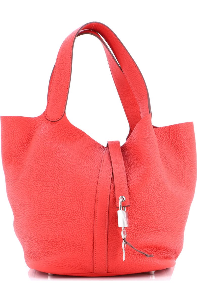 Pre-Owned Hermes Picotin Lock Bag Clemence GM, Main, color, Rouge Tomate