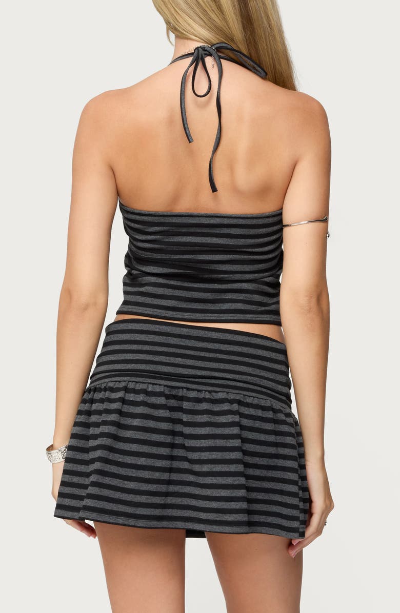 EDIKTED Moira Stripe Halter Top, Alternate, color, Black-And-Gray
