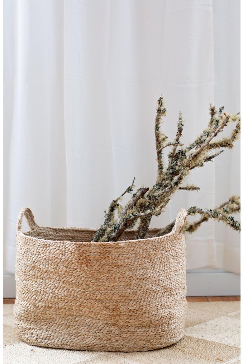 Oval Jute Basket, Alternate, color, NATURAL