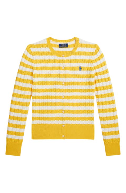 Kids' Stripe Cable Stitch Cardigan (Big Kid)