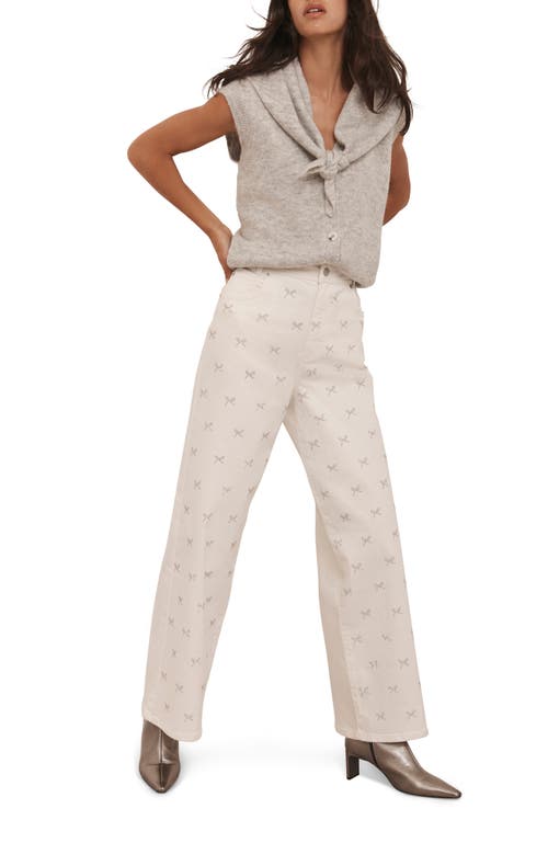 Mint Velvet Embellished Wide Jeans In White