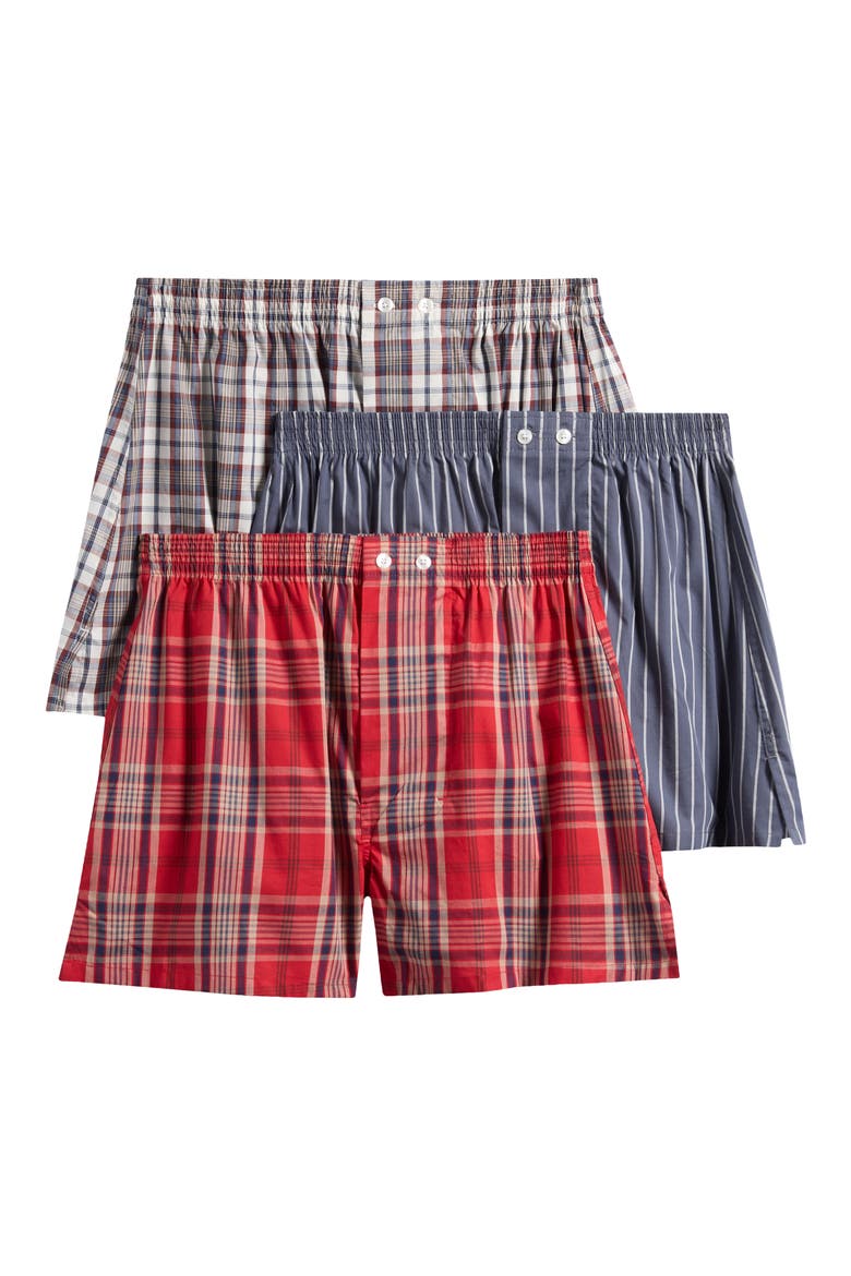 3-Pack Classic Fit Boxers, Main, color, RED DAWSON PLAID MULTI