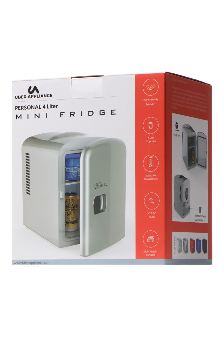 6-Can Mini Fridge - Silver-Tone, Alternate, color, SILVER
