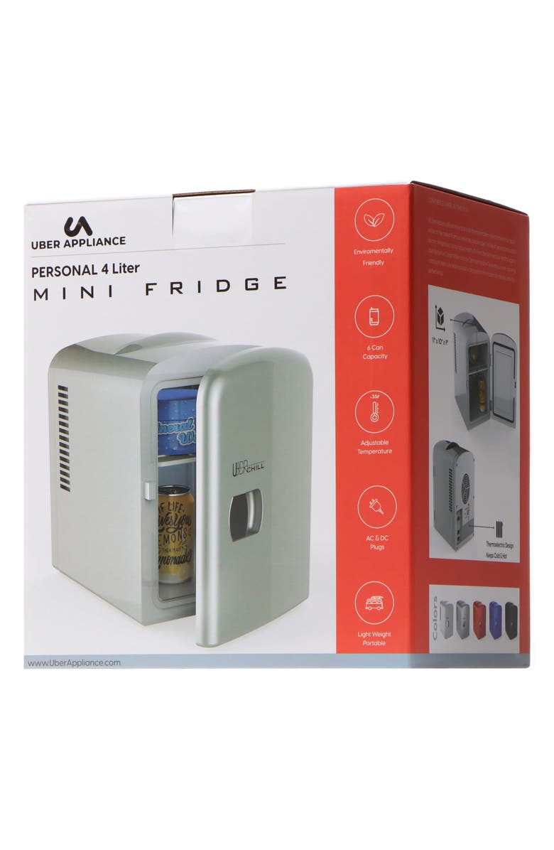 UBER APPLIANCE 6-Can Mini Fridge - Silver-Tone, Alternate, color, Silver