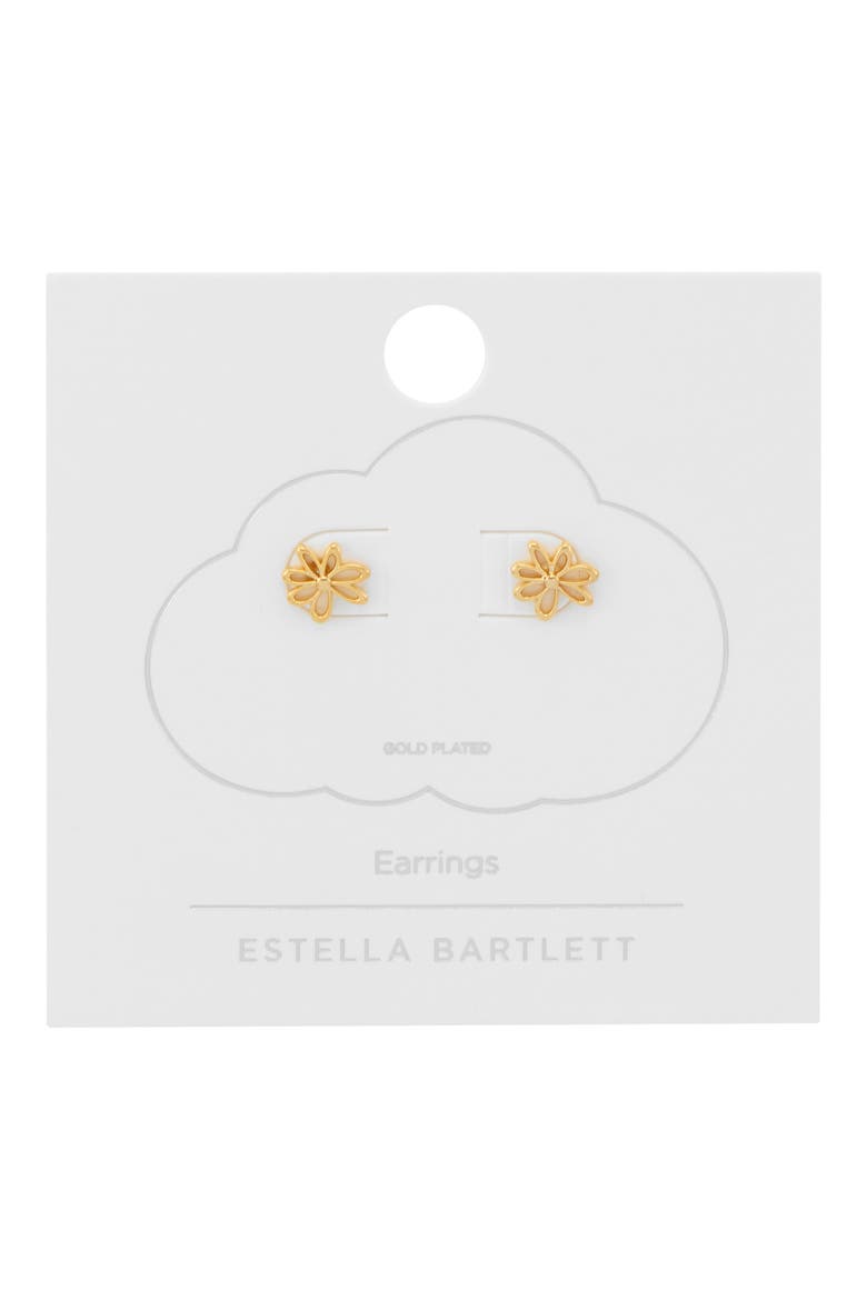 Mini Doodle Flower Stud Earrings, Alternate, color, GOLD