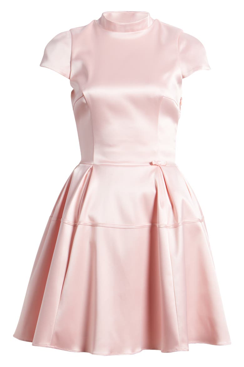 Saida Flare Satin Minidress, Alternate, color, ENGLISH ROSE