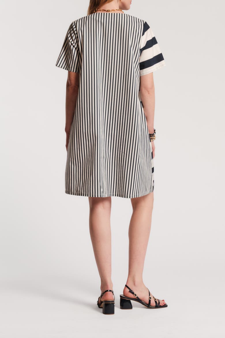 Schooner Dress Nautical Stripe, Alternate, color, Navy/Oyster