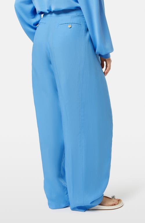 Scotch & Soda Quinn Pleat Front Wide Leg Pants In Aqua Blue