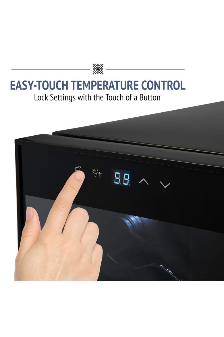 8 Bottle Thermoelectric Wine Cooler - Black, Alternate, color, Black