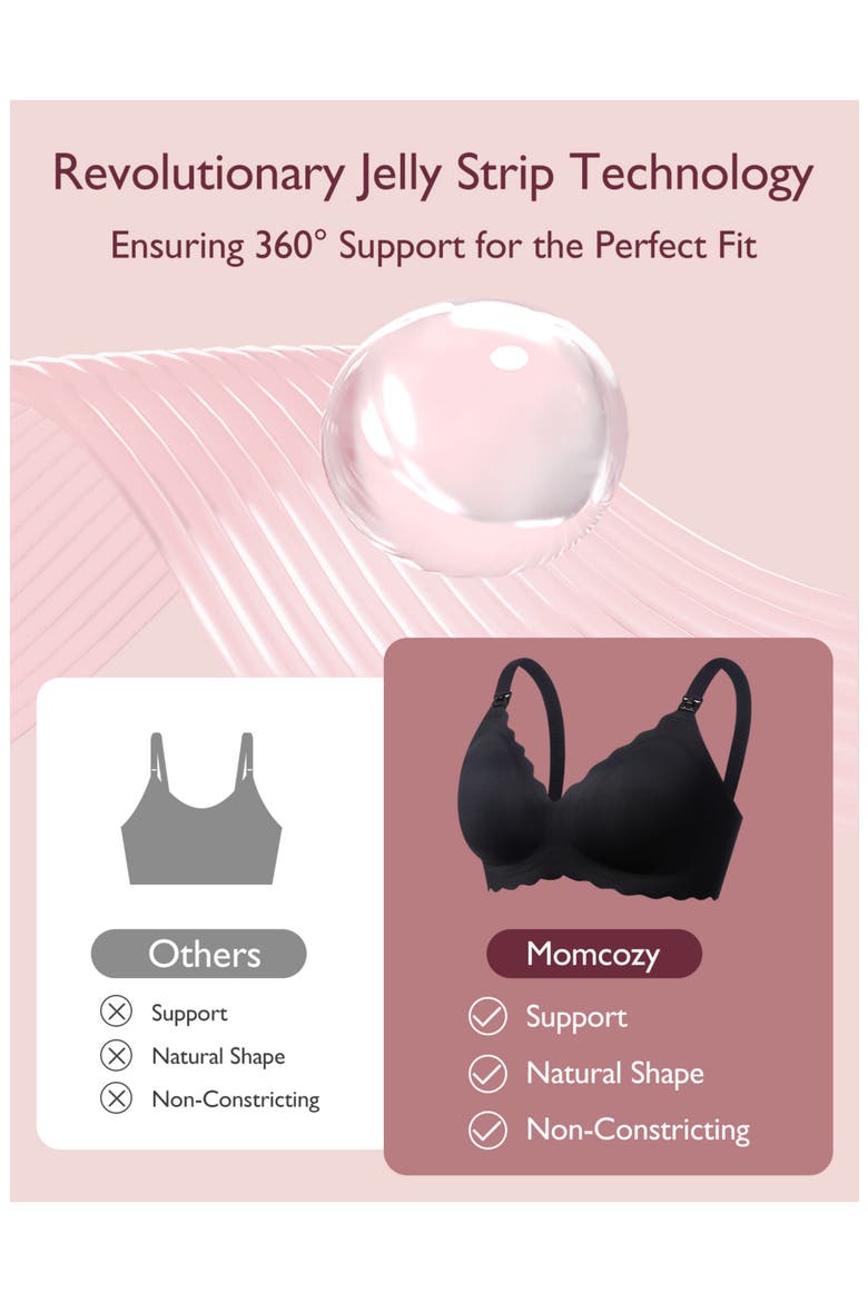 YN46 Floral Nursing Bra, Alternate, color, BLACK