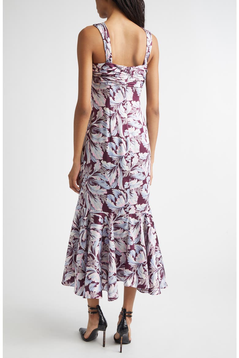 Floral Print Ruffle Dress, Alternate, color, DEEP PLUM MULTI