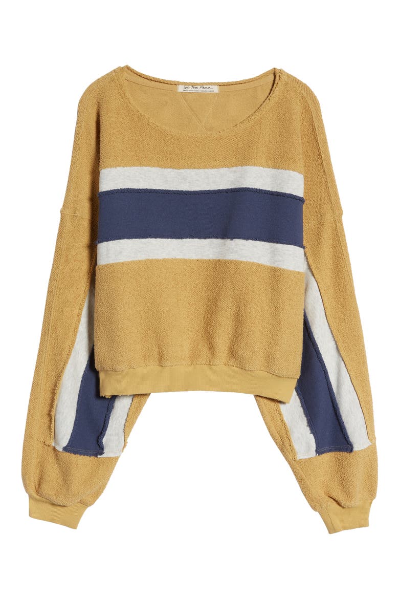 Palo Alto Cotton Blend Stripe Pullover, Alternate, color, GOLDEN COMBO