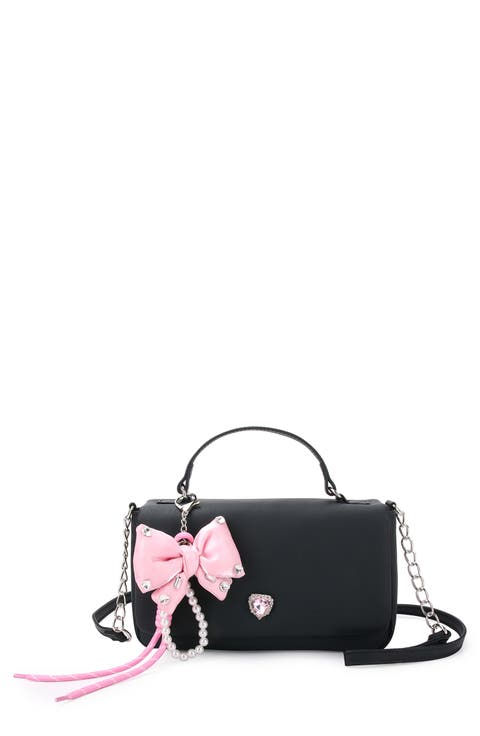 Kids' Heart Faux Leather Top Handle Bag