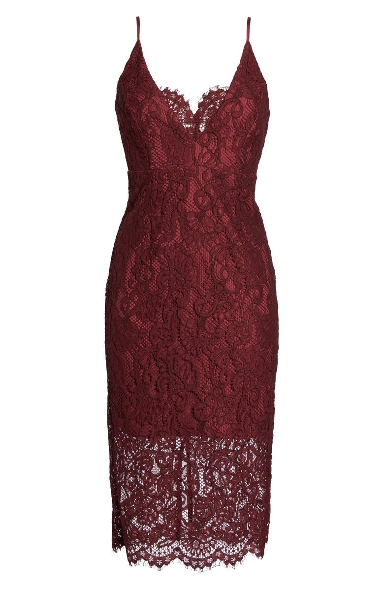 Bardot Lace Pencil Dress, Alternate, color, 