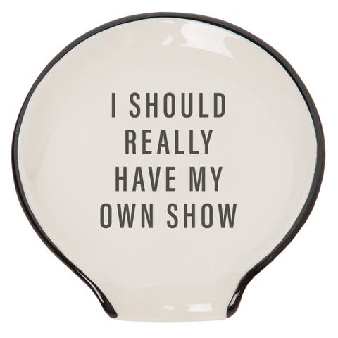 Have My Own Show Spoon Rest Ceramic White