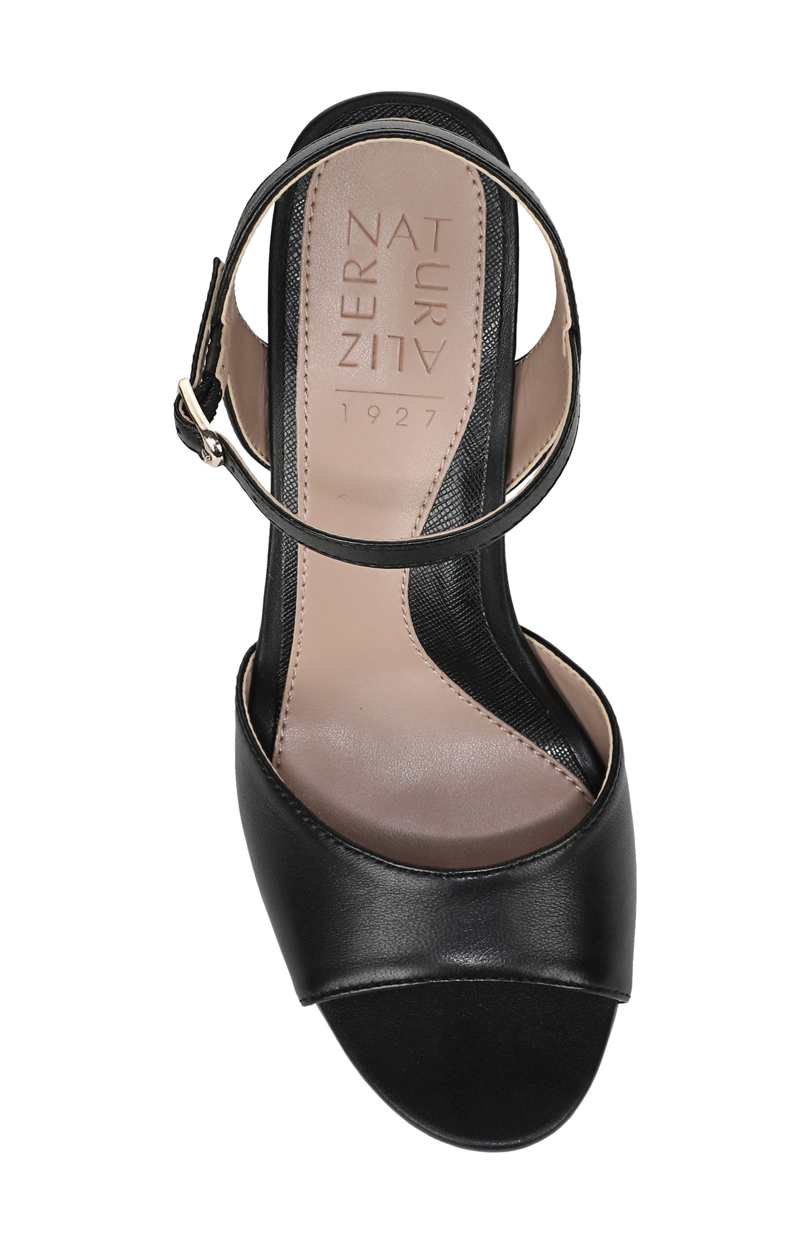 Naturalizer Marigold Ankle Strap Platform Sandal, Alternate, color, Black Leather