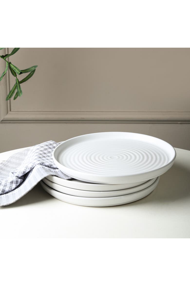 Elica Stoneware 24-Piece Dinnerware Set, Alternate, color, White