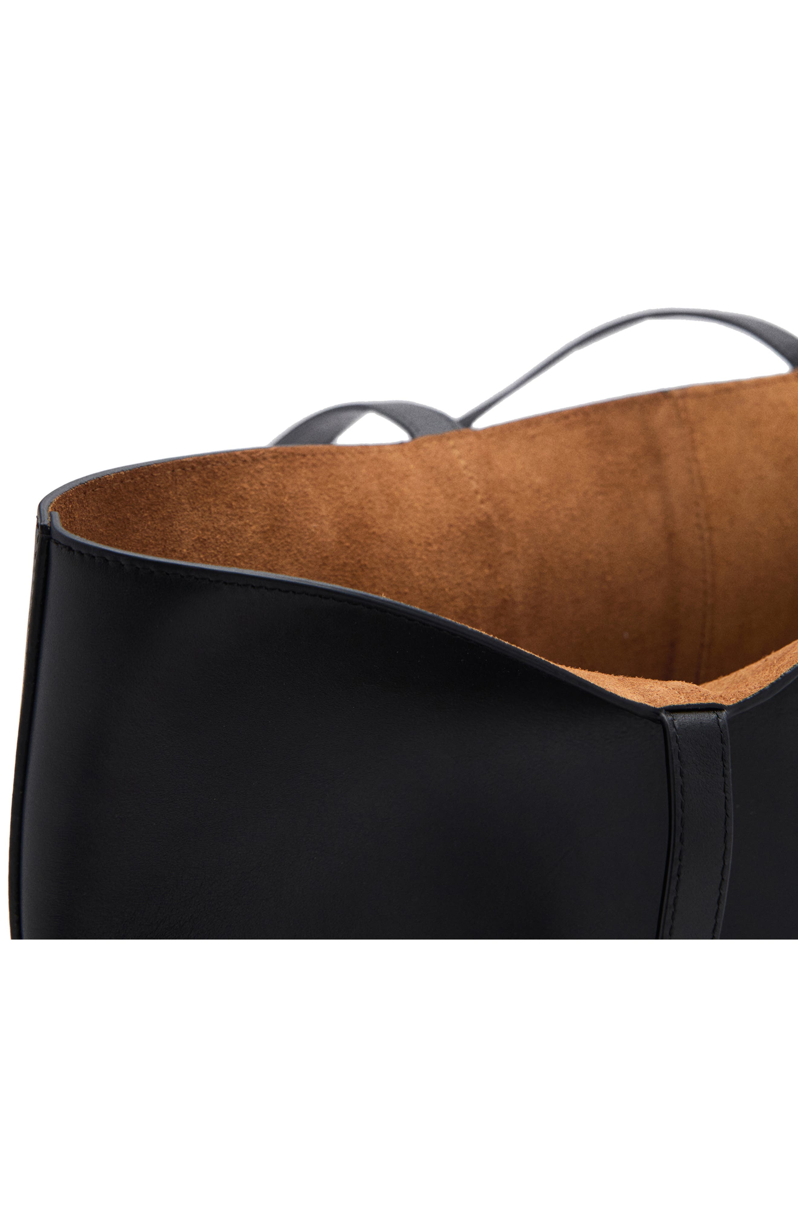 MANGO Leather Shopper Bag, Alternate, color, 